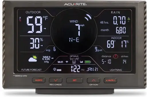 AcuRite Optimus 06189M Wi-Fi LCD Black display included with bundle 01224MCB